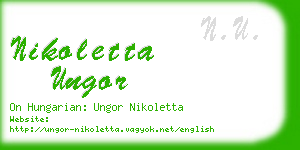 nikoletta ungor business card